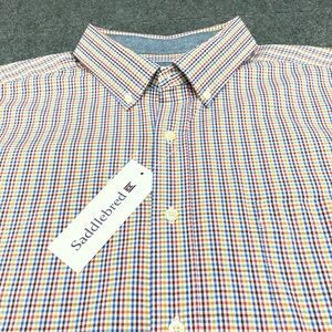 NWT Saddlebred Men’s XL Stretch Poplin Long Sleeve Button Up Multicolor